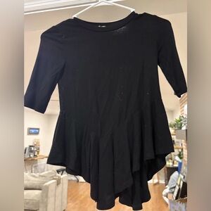 Copper Key Black Asymmetric Peplum Top